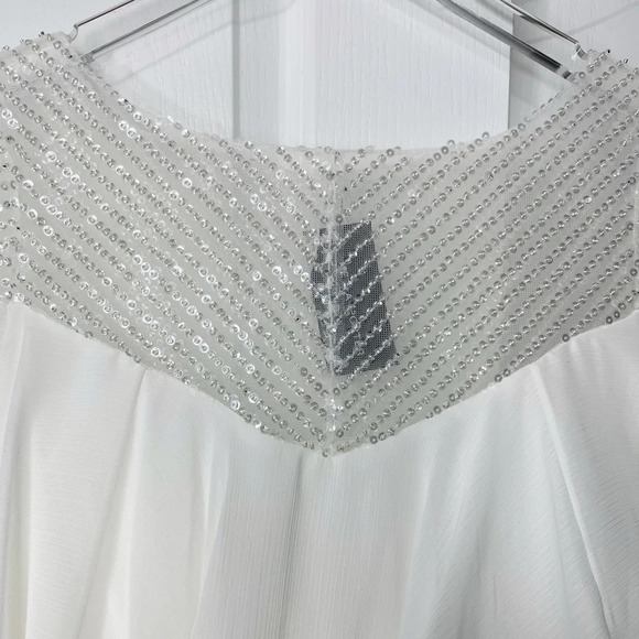 NWT RIME ARODAKY Mar ruffle bead-embellished tulle silk-organza dress Size Small - Picture 9 of 16